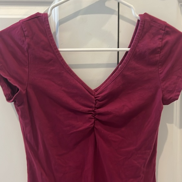 Burgundy v neck shirt - Picture 3 of 5